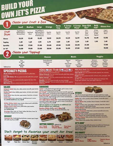 jet's pizza menu pizza menu with prices